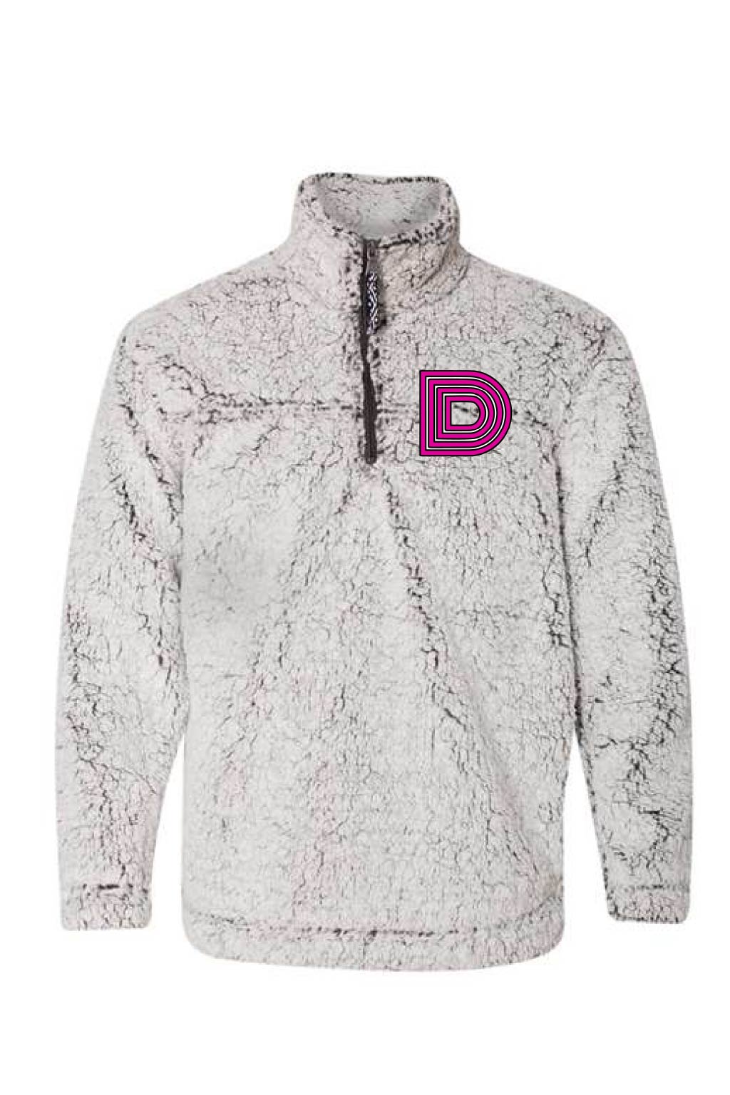 Dazed "D" Embroidered Patch 1/4 Zip Sherpa Sweatshirt