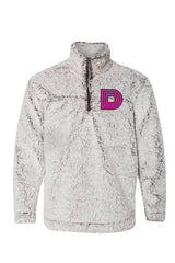 Dazed "D" Embroidered Patch 1/4 Zip Sherpa Sweatshirt