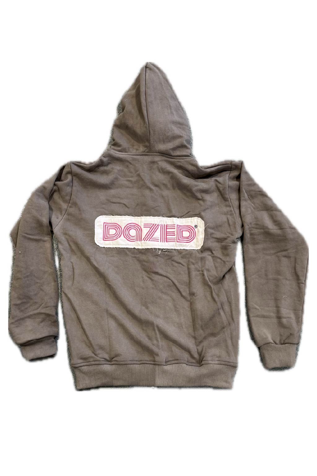Roll Smoke Stay Distressed Letters Full Zip Sweatshirt
