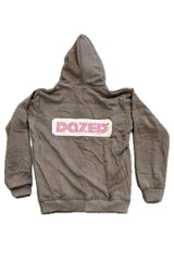 Roll Smoke Stay Distressed Letters Full Zip Sweatshirt