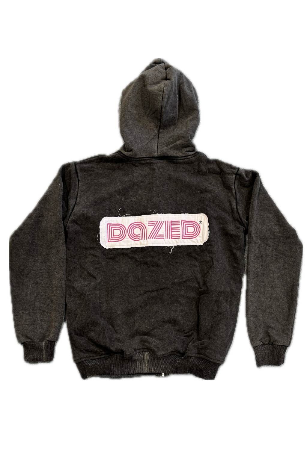 Roll Smoke Stay Distressed Letters Full Zip Sweatshirt